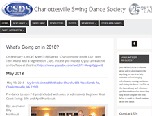 Tablet Screenshot of cvilleswingdance.com